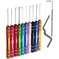 Loboo Idea Juego de herramientas de selección de cerradura Kaba- 12 hoyos- color multicolor- incluyendo 10 piezas…